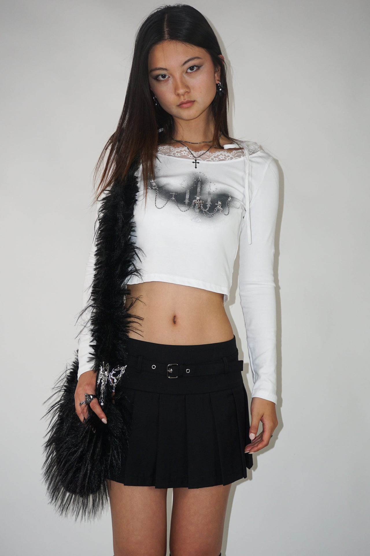 Candle Long Sleeve Top – White