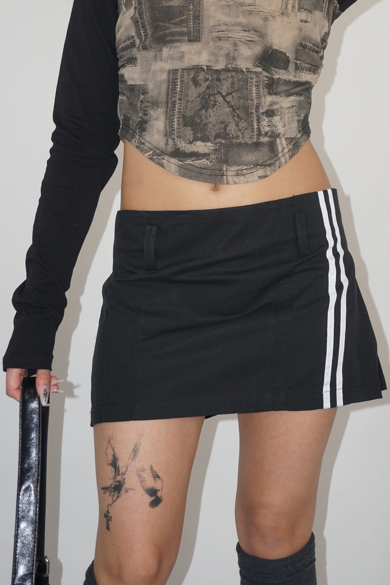 Racer Mini Skirt – Black